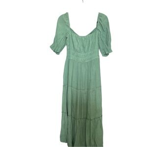 Trixxi Sage Green Long Sleeve Dress
